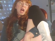 Squirting redhead makes a creamy mess 14/16