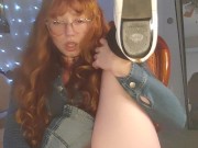 Squirting redhead makes a creamy mess 6/16