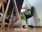 Goddess Kiffa - Computer technician glued on Kiffa`s feet - FOOT WORSHIP - FOOT DOMINATION - FOOT G 14/16