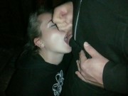 Night blowjob in public park, we were caught! 15/16