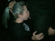 Night blowjob in public park, we were caught! 6/16