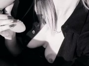 I jerked off my pussy right in the parking lot in the car - (from the first person) 4/16