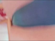 French horny teen girl squirting everywhere while touching herself 15/16