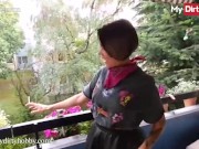 MyDirtyHobby - Naughty Stepsister Lara Bergmann Teases Her Stepbrother's Cock On The Balcony 1/16