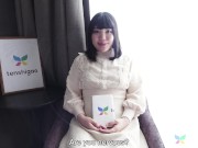 Japanese amateur Ryo with her sexy white bra and panties comes to our hotel room for job interview 1/16