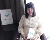 Japanese amateur Ryo with her sexy white bra and panties comes to our hotel room for job interview 7/16