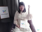 Japanese amateur Ryo with her sexy white bra and panties comes to our hotel room for job interview 9/16