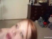 Adorable amateur ginger sucking her guys hard dick 14/16