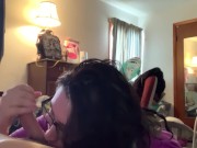TWO HANDS AND LICKING CUM OFF BALLS BEFORE STEPMOM GETS HOME 11/16