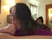 TWO HANDS AND LICKING CUM OFF BALLS BEFORE STEPMOM GETS HOME 9/16