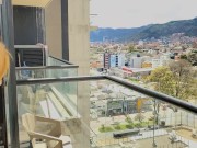 stepsister Masturbating on the balcony in public 1/16