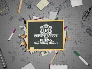 Crazy POV FFM scene in a bathroom with two shaved blonde schoolgirls Alexa Flexy and Bonnie Dolce 1/16