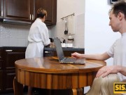 SISPORN. Blonde girl enjoys time with the handsome stepbrother in bed 8/16