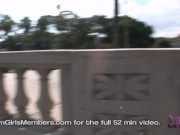 Cute Brunette Bares Tits Ass And Pussy In Public 15/16