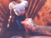 Submissive friend sucks me dry in Lowe's & Home Depot - Facial! 10/16