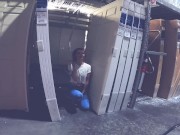 Submissive friend sucks me dry in Lowe's & Home Depot - Facial! 3/16