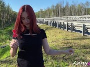 Hot Girl Stripping on the Highway and Showed her naked Body to People - Annygrace 8/16