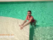 Big boobed Kitana Lure gets nailed in POV next to a swimming pool after swimming 4/16