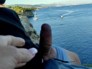 Hot meeting on the beach and strong cumshot in public  7/16