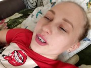 Страстный глубокий минет от горячей блондинки 14/16