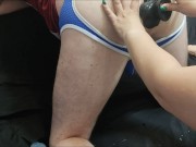 Anal vegetarian. Fucked her husband with 2 hands and a huge zucchini in the ass. 3/16