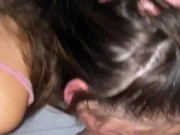 Swallowing soo much cum and licking it off my hand 6/16