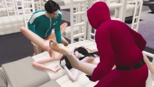 Korean Foursome Orgy - Squid Game Themed Sex Scene - 3d Hentai Part 2