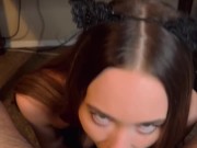 Naughty kitty gives master quick lick  4/16