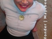 I tried to get Slobbery & Deepthroat his Big White Cock but I still need Training - Pigtails Facial 16/16