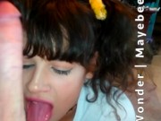 I tried to get Slobbery & Deepthroat his Big White Cock but I still need Training - Pigtails Facial 9/16