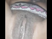 Rubbing my Phat Creamy Pussy Smoking(Hairy Pussy) 13/16