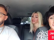 Jennyfer Stone licks her friend's boobs and masturbate a dick with her feet 2/16