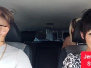 Jennyfer Stone licks her friend's boobs and masturbate a dick with her feet 3/16