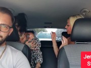 Jennyfer Stone licks her friend's boobs and masturbate a dick with her feet 8/16