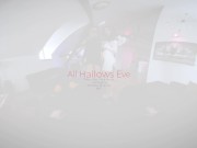 Threesome with Naughty Babes in Halloween Costumes 1/16