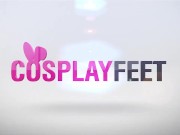 Sexy footfetish bee striped stockings 16/16