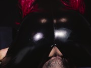 Redheaded girl in latex licked to orgasm - 4k video