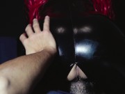 Redheaded girl in latex licked to orgasm - 4k video 3/16