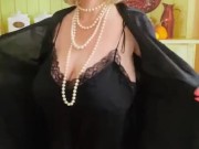 Satin negligee and copper nylons  4/16