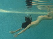 Hottest Russian pornstar Irina strips nude in swimming pool 16/16