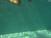 Hottest Russian pornstar Irina strips nude in swimming pool 9/16