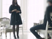 Psychologist in the darkness. Jeny Smith teasing a man. Real situation. Blindfold 5/16