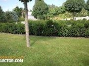 Veronica Leal is smoking a cig, gets fingered and asfucked in fishnet stockings outdoors 8/16