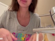 Cum on my face, milk and donuts! 16/16