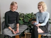 Blonde's First Time Eating Pussy 9/16