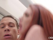 Natural Redhead Aria Carson Deepthroats Before Her Guy Licks Her Pussy and Fucks Doggystyle 11/16