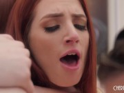 Natural Redhead Aria Carson Deepthroats Before Her Guy Licks Her Pussy and Fucks Doggystyle 9/16