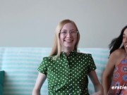 Cute Babe Fists a Hot Brunette 9/16