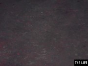 Her big natural tits jiggle as she fingerbangs her hairy pussy 3/16