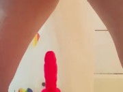 Riding dildo in the shower makes me squirt  8/16